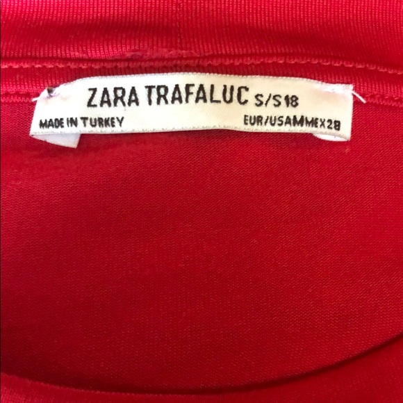 Zara Trafaluc designer red satin spandex dress - Picture 6 of 6